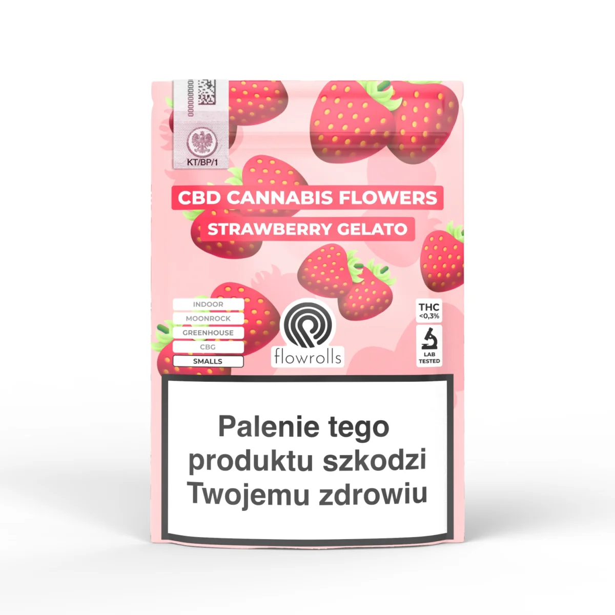 straw 1 Flowrolls susz CBD Strawberry Gelato z akcyzą! - obrazek 1