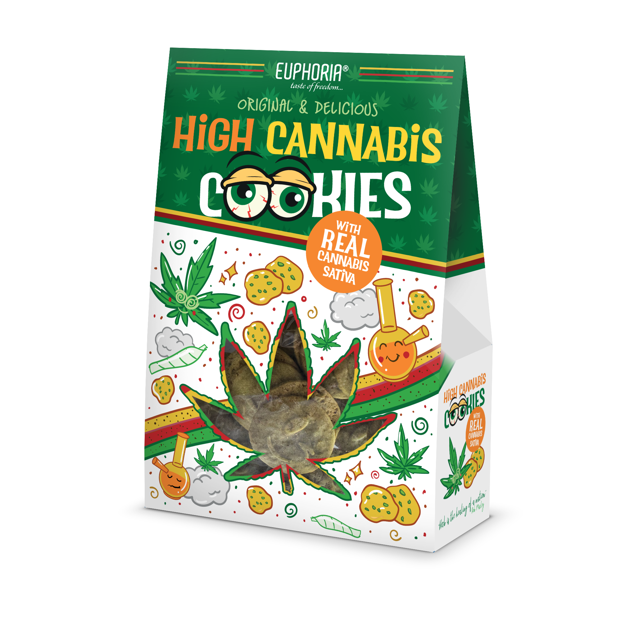 741-0_Euphoria_High_cannabis_cookies_bez_CBD_svetle_B_03_packshot Euphoria - High Cannabis Cookies 100g - obrazek 1
