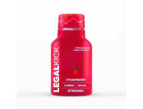 truskawa LEGAL KICK - Strawberry STRONG+ 100ml 650mg - obrazek 1